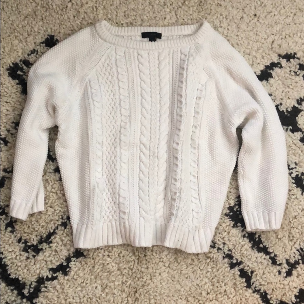 White jcrew sweater 3/4 sleeve